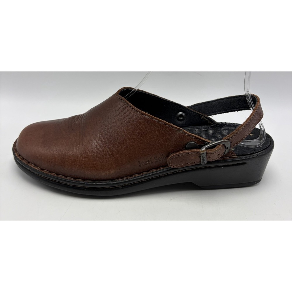 Josef Seibel Clog Mule Womens 8 Brown Leather Shoes Convertible Strap 39